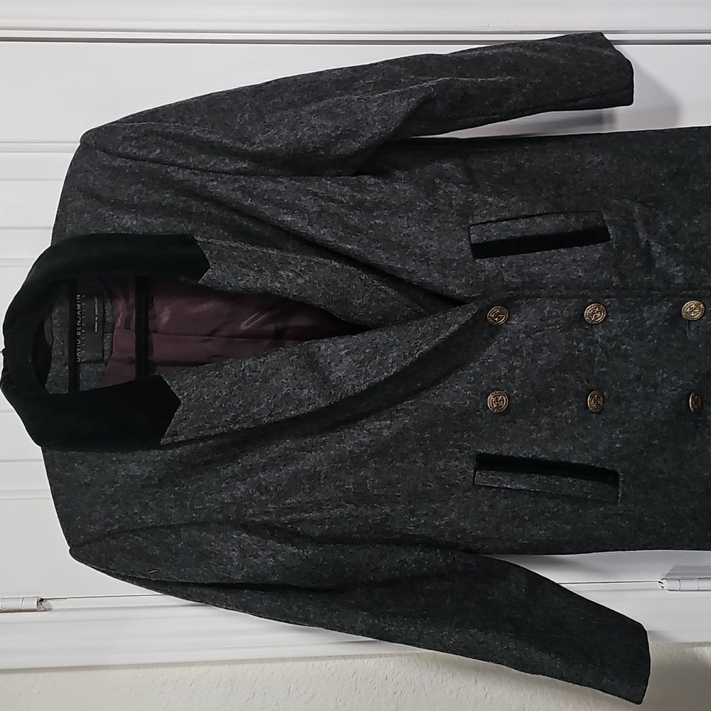 DAVID BENJAMIN Collection Vtg. Heather Wool Coat Sz 6 US Women